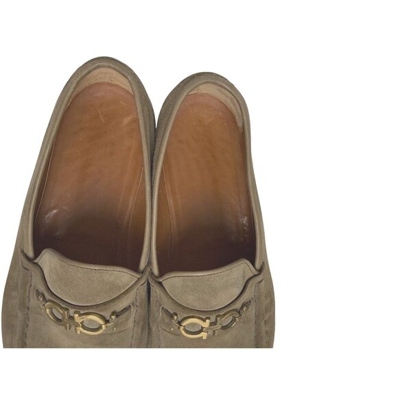 Ferragamo mens shoes suede slip on /loafers size 13